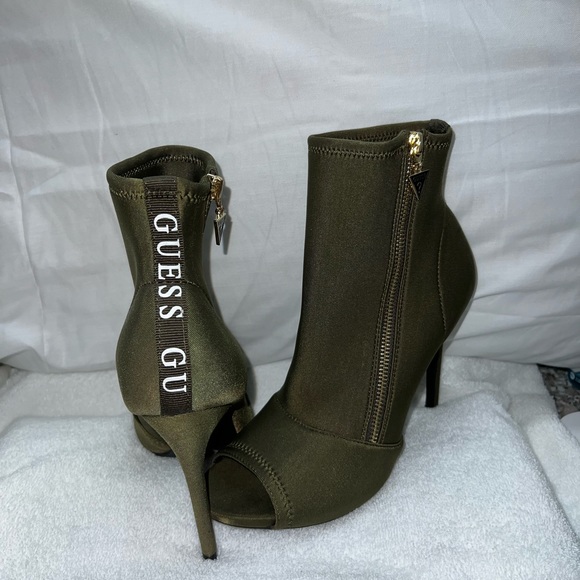 Guess Factory Monika Stiletto Booties in Green - Picture 3 of 3